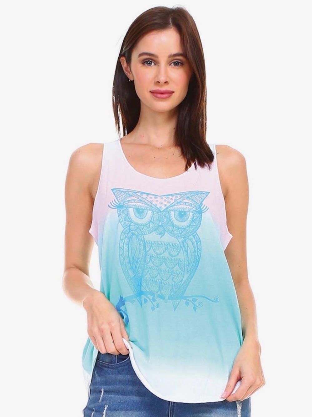 The Collection Royal Mystic Owl Ombre Tank Top L/XL